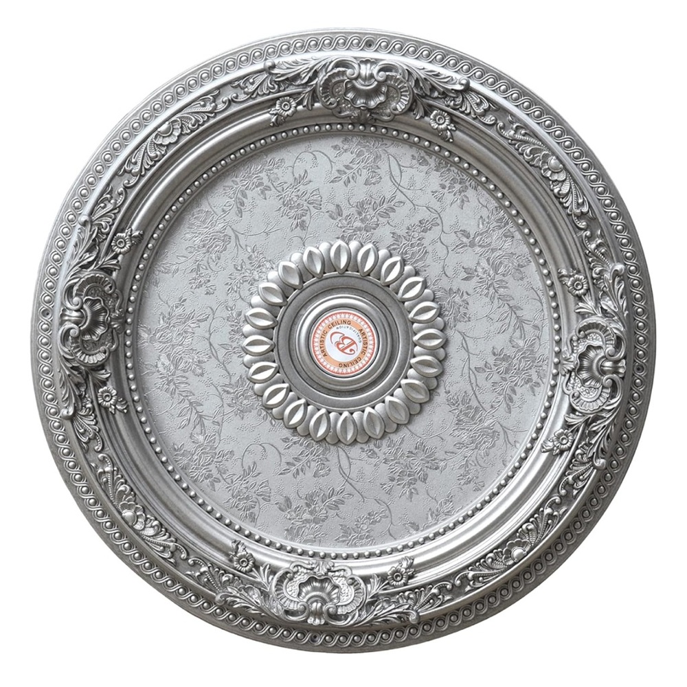 AFD Antique Silver Round Ceiling Medallion 24 Inch Diameter